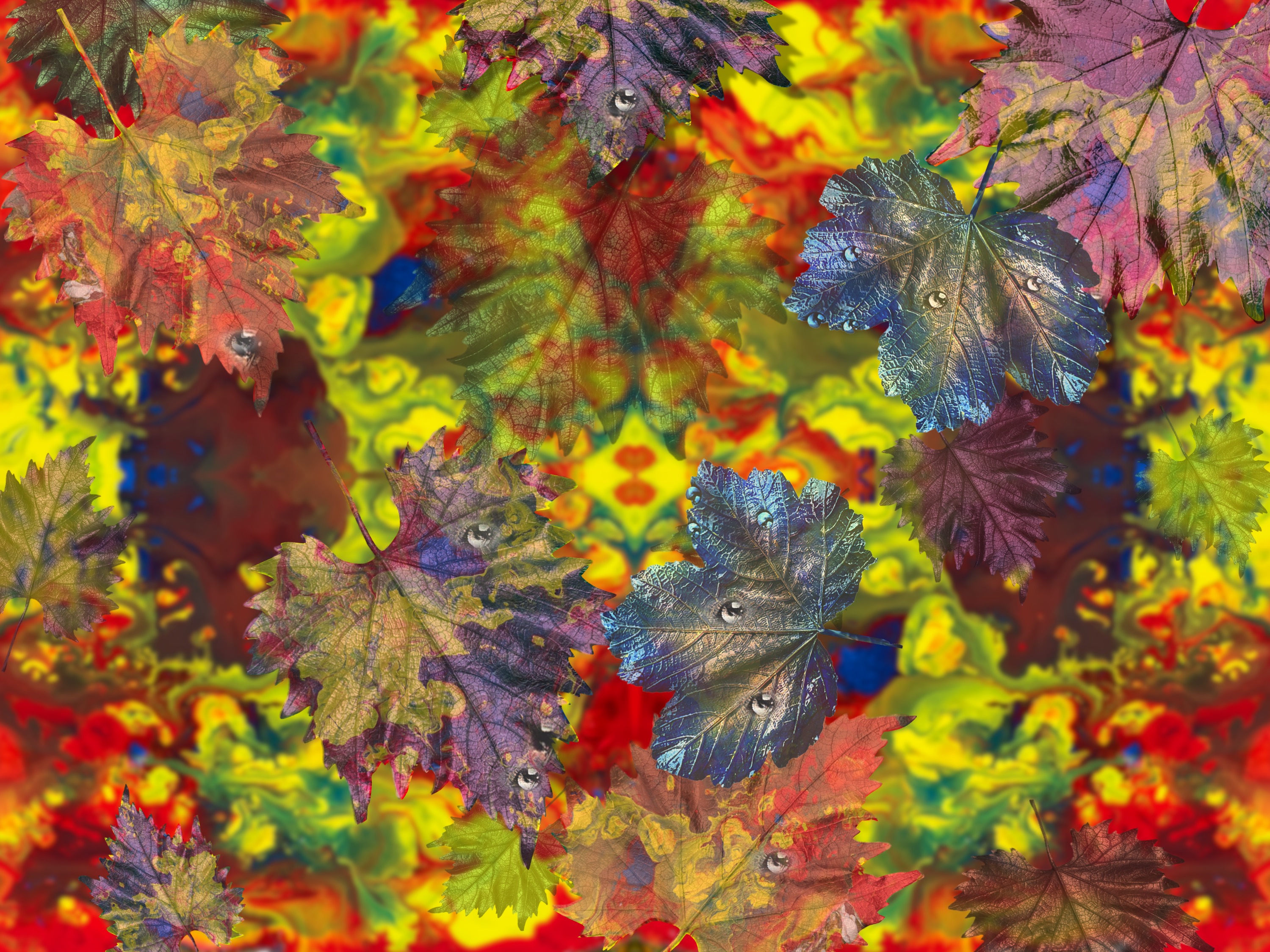 maple leaves in fall (combined painting technique, 2026-10-28)